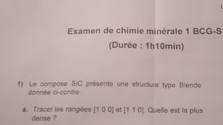 Chimie Minérale  Correction Dexamen 2022 [upl. by Kaylee]