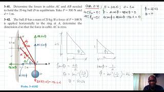 3–41 3–42 Equilibrium of a Particle Chapter 3 Hibbeler Statics Benam Academy [upl. by Somerset]