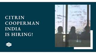 Citrin Cooperman Hiring in India CAMBABComCFA career job accounting business [upl. by Nawk]