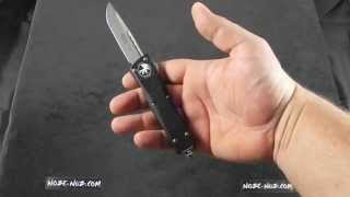 XMT13910 Microtech Troodon SE Automatic Black Handle Stonewash Plain [upl. by Kosaka931]