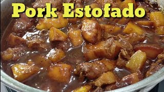 Estofadong baboy recipe Ilonggo Style Pork Estofado with pineapple chuncks recipe [upl. by Geithner]