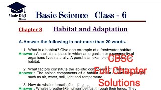 Habitat and Adaptation  Basic Science class 6 Chapter8 Solutions CBSC Board [upl. by Elnore129]