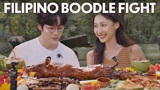 Introducing Filipino Boodle Fight to Korean Artist 10CM [upl. by Gratianna]