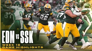 GAME HIGHLIGHTS Week 18  Edmonton Elks vs Saskatchewan Roughriders  241005 [upl. by Aneez933]