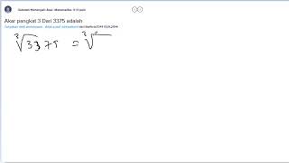 Akar pangkat 3 Dari 3375 adalah [upl. by Maltzman]