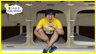 Japan Capsule Hotel Tour  More fun places with Ryans Daddy [upl. by Zara]