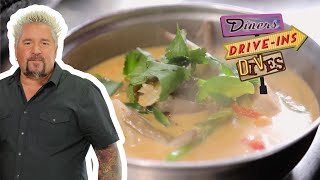 Guy Cant Stop Eating Authentic Southern Thai in CA  Diners DriveIns and Dives  Food Network [upl. by Joellyn]