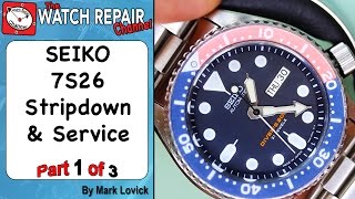 Part 1 of 3 Seiko 7S26 SKX Automatic Watch Service and Lubrication Seiko 5 [upl. by Analem]