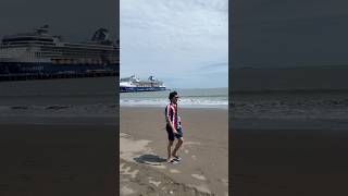 Walkin beach 🏖️ puntaarenas travel cruisevacation shortsbeach ytshortmodelcruiseindia [upl. by Anahsat]