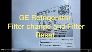 GE Refrigerator  Filter Change  Filter Reset on Fridge Dashboard  XWFE Water Filter [upl. by Evaleen827]