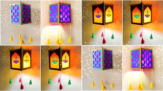 2Diwali lantern making at home  Diwali kandil making idea  Diwali decoration Lantern Tutorial DIY [upl. by Nyletac345]