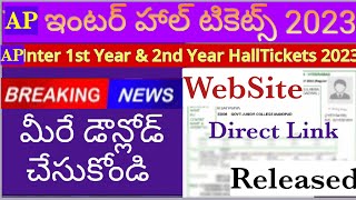 AP Inter Exams 2023 Hall Tickets Released  Direct Link to download AP Inter Hall Tickets 2023 [upl. by Molloy9]