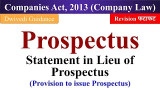 Prospectus company law Statements in view of Prospectus provision to issue prospectus companies [upl. by Zabrine]