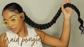 How To Braided Ponytail VPart Style tutorial [upl. by Enelad]