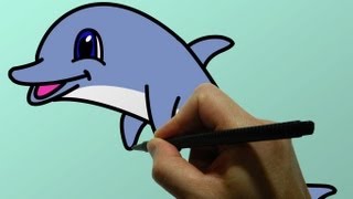 How to Draw a Cartoon Dolphin [upl. by Rockwood]