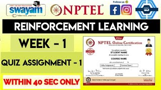 Reinforcement Learning Week 1 Quiz Assignment Solution  NPTEL 2024July  SWAYAM 2024 [upl. by Odelet]