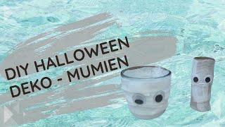 Halloween Deko selber basteln  Mumien basteln  making mummies  Upcycling  Projekt [upl. by Spancake]