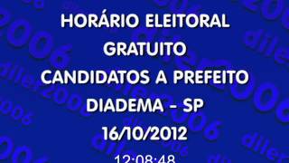 Horário Eleitoral Pref DiademaSP 16102012 Rádio [upl. by Woodford]