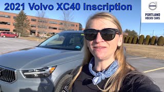 2021 Volvo XC40 Inscription Thunder Grey amp Blonde  Walkaround w Heather [upl. by Vachil]