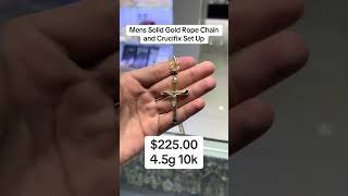 Mens Solid Gold Rope Chain amp Crucifix Pendant Setup at Ijaz Jewelers goldpendants diamondpendant [upl. by Loats]