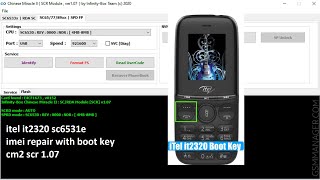 itel it2320 sc6531e imei repair with boot key via cm2 scr modulever 107 [upl. by Earised]