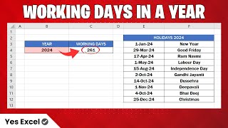 Get Working Days in a Year in Excel [upl. by Juliane]