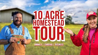 Full Tour of Our 10 Acre Homestead  Animals Gardens and our Farm Businesses [upl. by Nymsaj]