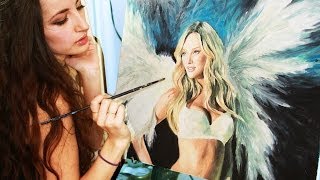 Speed Painting  Victorias Secret Model Candice Swanepoel [upl. by Etnaik]