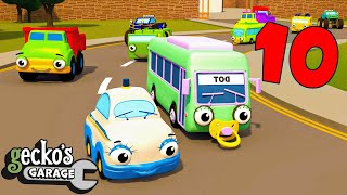 10 Trucks On The Road  Gecko 2D  Learning Videos for Kids [upl. by Itnava]