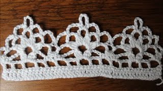 koronka bordiura na szydełku wzór 11 crochet lace edging [upl. by Adnuhsat893]