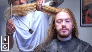 He Got A LONG Layered Hairstyle Mens Long Haircut Transformation [upl. by Dorey]