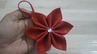 Como Fazer Flor de Natal em EVA com GlitterDecoração de Natal 2024🎄 [upl. by Durante]