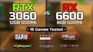 RTX 3060 vs RX 6600  16 Games Tested  Biggest Comparison [upl. by Esylla]