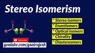 Stereoisomerism Part I  Chirality Optical activity Enantiomers amp Diastereomers [upl. by Brana]