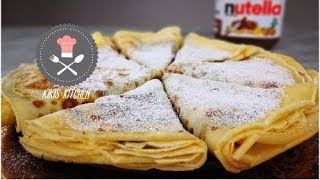 Crepes mit Nutella  Crepes Grundteig  mit oder ohne Crepes Maschine  Kikis Kitchen [upl. by Doowron106]