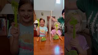 🥦🥕Veggie Telepathy challenge kidsfun [upl. by Ymma]