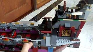 LEGO 4195 pirates caribbean ship mod working rudder steering wheel by Nachapon 19May2011AVI [upl. by Yadsnil]