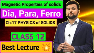 Magnetic Properties of Solid  Diamagnetic Paramagnetic and Ferromagnetic materials  Curie Temp [upl. by Alyos]