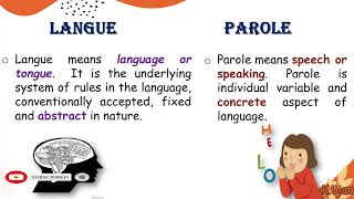 Langue and Parole in Linguistics langue and parole with examples [upl. by Annalla]