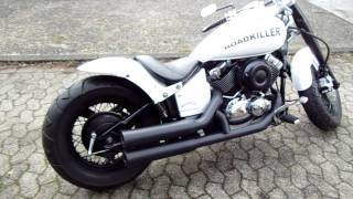 ClassicScheune  Bikeranch Yamaha XVS 650 FatRoadkiller WhiteUmbau  mit Falcon Double Groove [upl. by Nagap185]