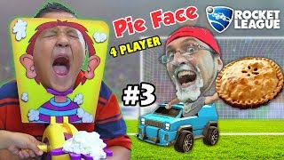 PIE FACE CHALLENGE GAME w Lets Play ROCKET LEAGUE Part 3 BOTS FGTEEV Family Fun [upl. by Haroppizt42]