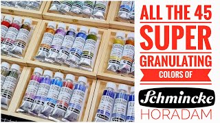 45 Colors of the Schmincke Super Granulation Sets  Complete Color Range Watercolor Review [upl. by Elicul920]