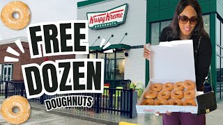 RUN FREE DOZEN DOUGHNUTS AT KRISPY KREME No purchase necessary No Coupons needed [upl. by Jobie]