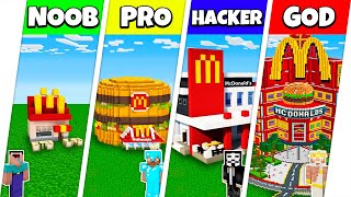 Minecraft Battle NOOB vs PRO vs HACKER vs GOD MCDONALDS FAST FOOD RESTAURANT CHALLENGE  Animation [upl. by Nerland]