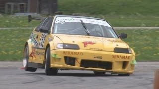 Honda CRX F20 sequential 20 16V by Ruedi Fuhrer Time attack at Swiss Hillclimb and Slalom 2013 [upl. by Asikal600]