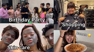 WEEKLY VLOG  Shopping 🛍️ Eating RAMEN🍜 skin care Birthday Party 🥳 [upl. by Ahsehyt470]