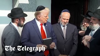 Trump offers to sign prayer book for rabbi on Oct 7 anniversary visit [upl. by Pang]