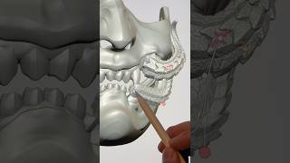 Part one Sculpting Oni Mask with Dragon Tusks in Nomad on M2 IPad Pro resin 3D printed [upl. by Giverin573]