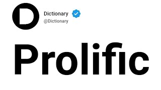 Prolific Meaning In English [upl. by Letsou]