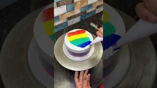 Vannila बाला Rainbow 🌈 Decorating मय काटूँगी cake ytviral cakedesign cakes youtube shorts [upl. by Nerty102]